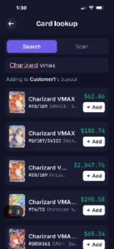 CardBuyList app screenshot